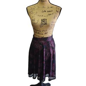 Torrid Dark Romantic Floral Mesh A-Line Skirt Womns SZ 3X Whimsygoth Fairygrunge
